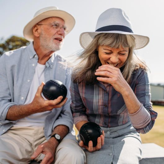 Retired Couple Playing